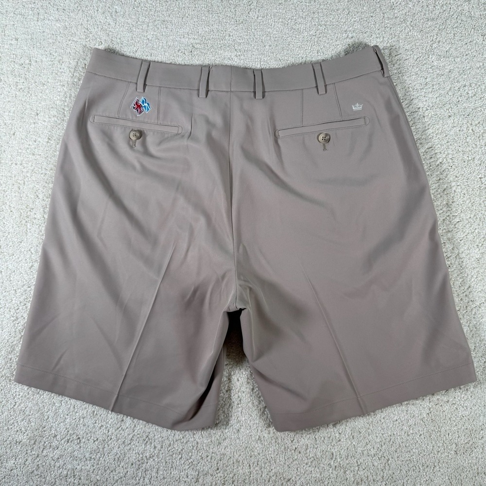 Peter Millar Wicking Men's Size 36 Chino Golf Shorts Light Khaki Beige Polyester - Picture 9 of 9